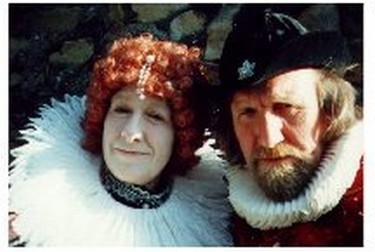 Bad tempered Queen Elizabeth I reluctantly accompanied by Sir Francis Drake