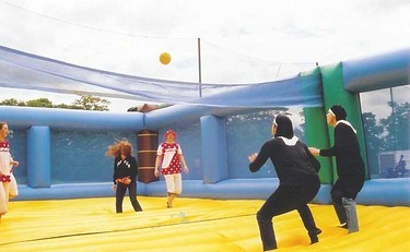 Popular beach game fun of volleyball without sand at your next event.