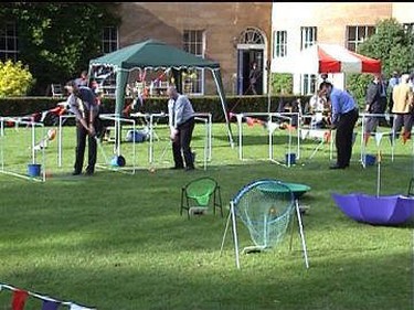 Chipping and putting with fun targets to aim for using airlight balls only for total safety.