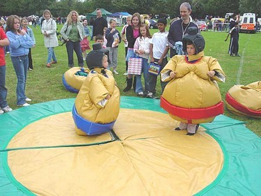 Sumo wrestling pantomime style costumes for children to wear